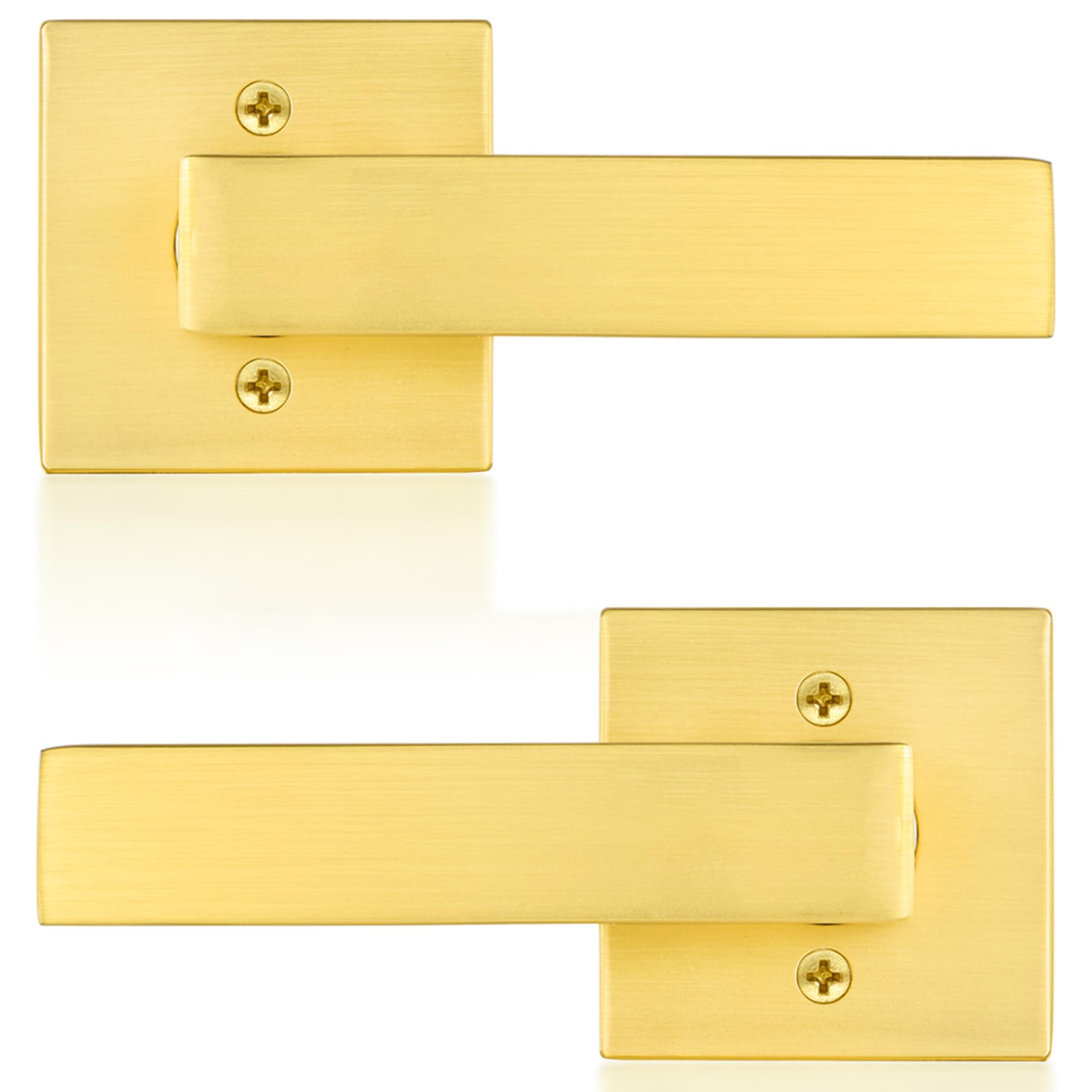 Satin Brass Dummy Door Knob Interior Dummy Door Lever Gold Dummy