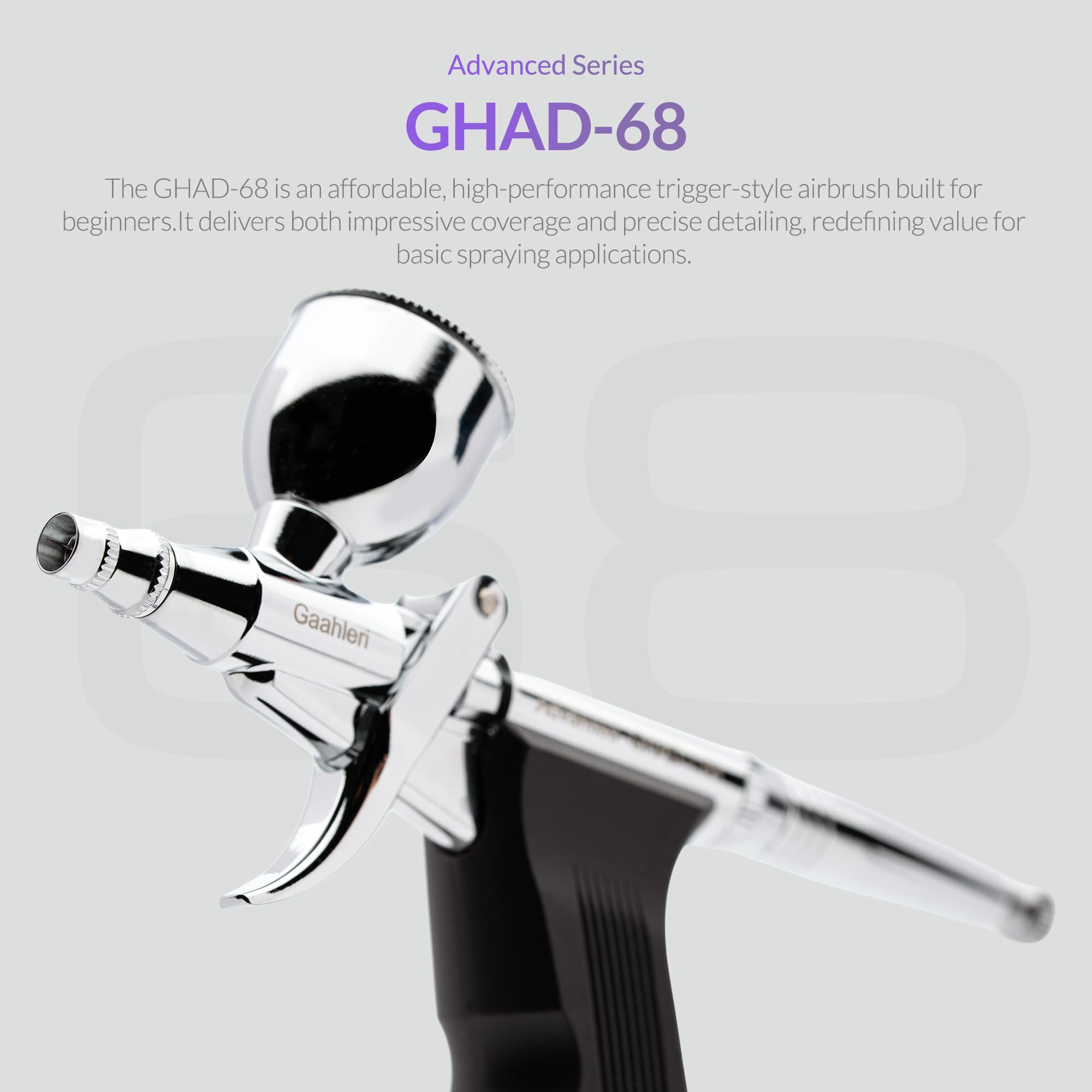 Gaahleri Zestaw aerografu, pistolet do aerografu Dual Action Gravity Feed Set, igły 0,38 i 0,5 mm, kubek płynu 1/2 i 1/113.4 g, wielofunkcyjny pędzel powietrzny do makijażu model kolorowanie malowanie