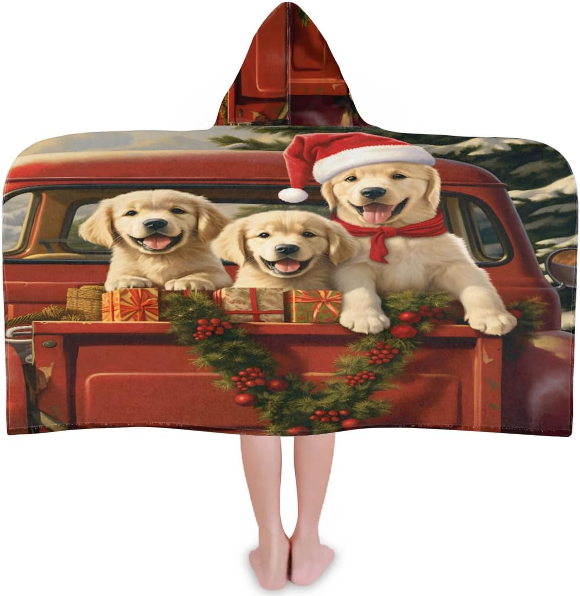 Pardick Kid Bath Towels Golden Retriever Dog Kids Towel with Hood for Girls Boys Beach Towel Pool Cover Up Soft Absorbent Toddler Hooded Bath Towel for Shower, Beach, Pool