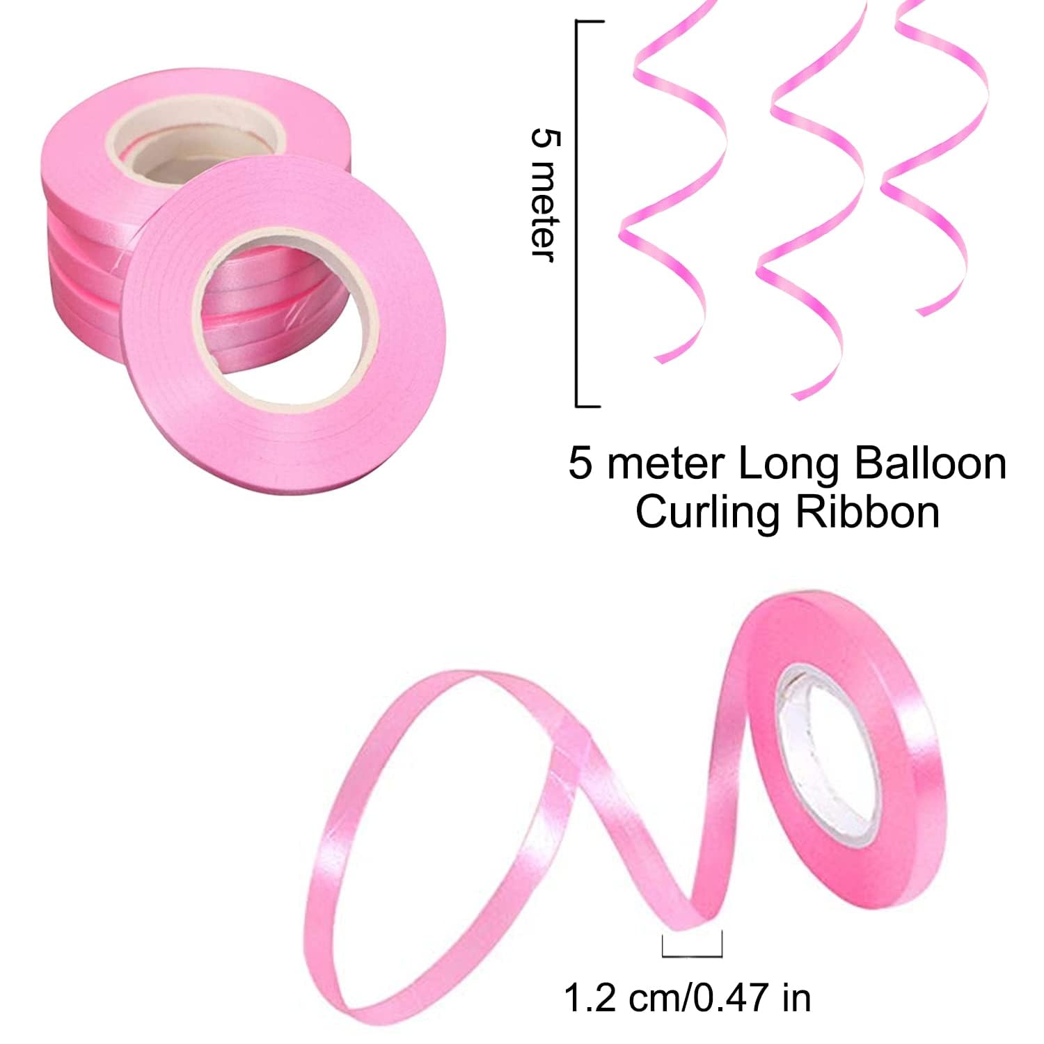 LUDALY 12 Pieces Balloon Curling Ribbon for Decoration (Pink) 1