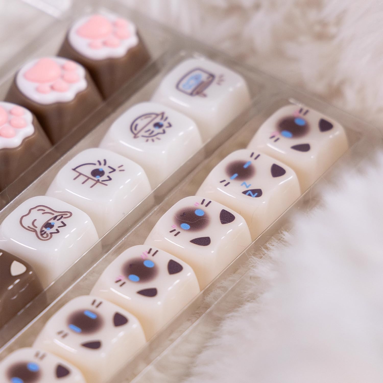mintcaps 148keys Cat Keycaps Brown Cute MOA Profile Keycap Set for Cherry MX Gateron Mechanical Keyboards