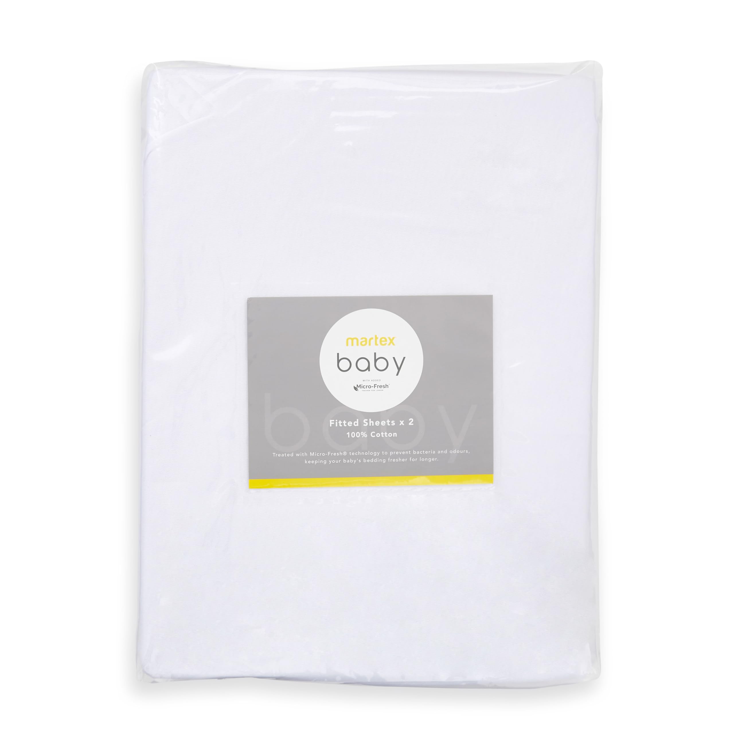 Martex Baby White Fitted Sheet Twin Pack Travel