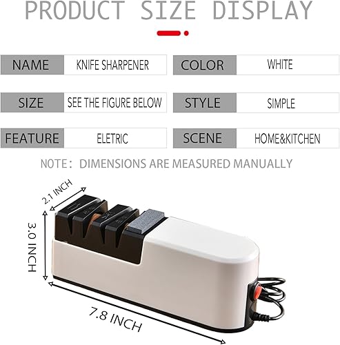 Miniatura 6 de Afilador de cuchillos eléctrico profesional 5 en 1 para cuchillos de cocina, afilador de cuchillos de chef, afilador de tijeras, afilador de