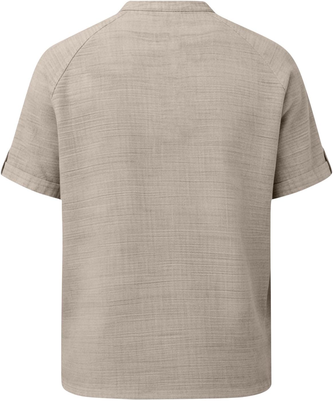 Cotton Linen Henley Shirts for Men Casual Short Sleeve Tops Button Up Loose Fit Shirt Beach Vacation Clothes