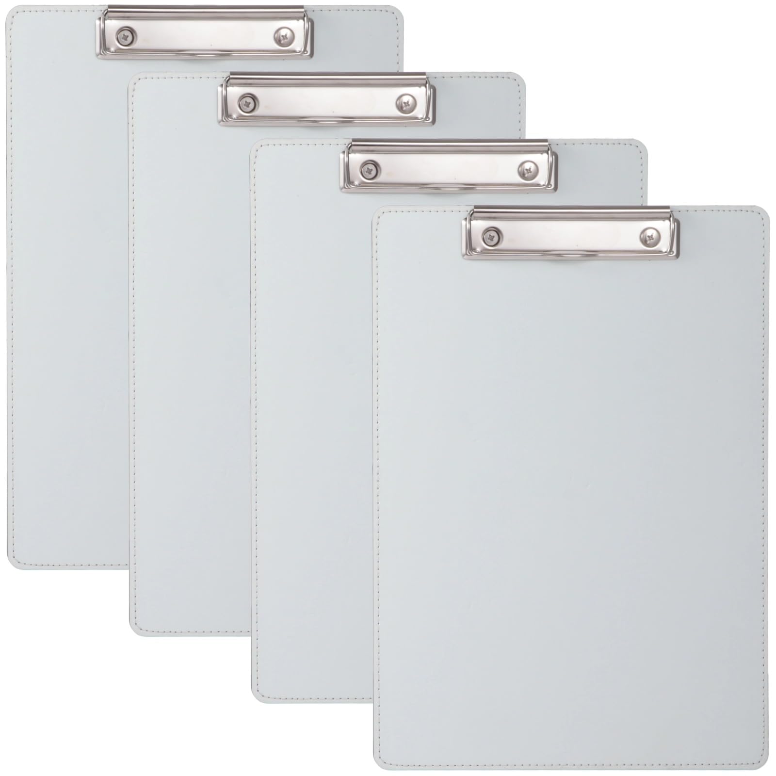 Confezione da 4 portablocco a sublimazione su entrambi i lati, pannello rigido in MDF rivestito di bianco, formato lettera A4, clip in metallo con viti, anello per appendere, forniture per regali fai