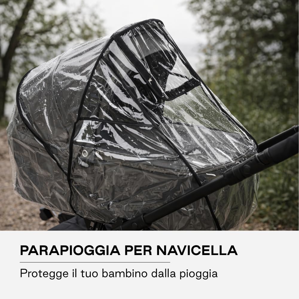 Jané Parapioggia Navicella Universale, Copertura Pioggia Passeggino Bebè, Trasparente, con Finestra e Borsa Trasporto