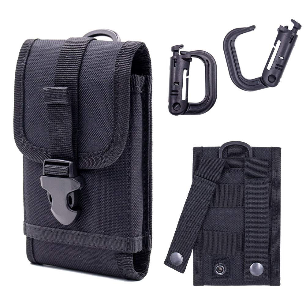 ANZOMEMobile Phone Belt Pouch Vertical Belt Clip Holster Tactical Holder for Phone Black
