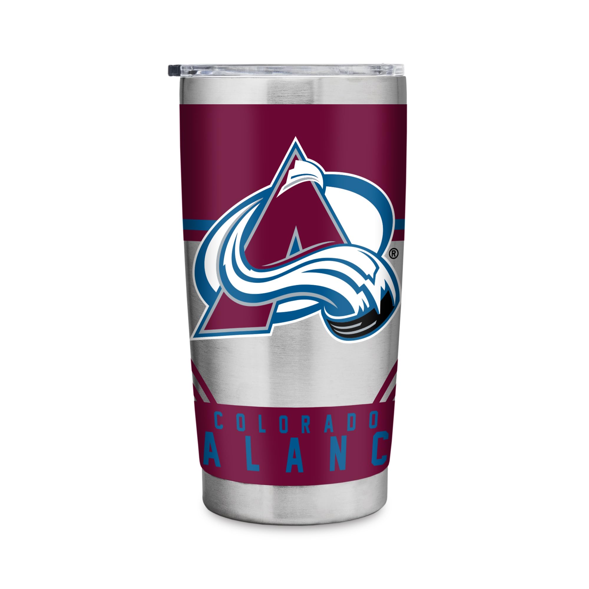 Rico Industries NHL Hockey 20oz Stainless Steel Tumbler with Lid - Great for Coffee, Tea, Water or Cocktails