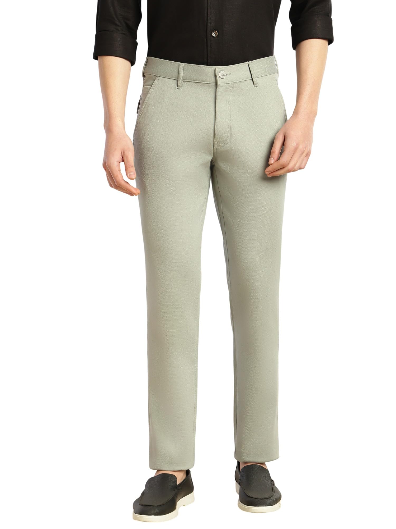 thomas scott Men's Cricket Club Collection Straight Fit Chinos | Mid-Rise | Solid | Woven | Casual Trouser-picture-31