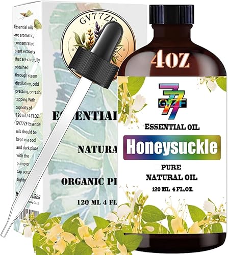 Aceite esencial de madreselva de 4 onzas líquidas (4.1 fl oz), aceite de madreselva para difusor, limpieza, masaje, yoga, vela de bricolaje, jabón