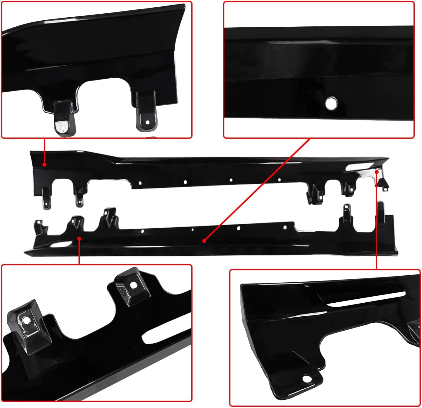 NINTE Side Skirts for 2019-2025 BMW G05 X5 M Sport ABS Gloss Black Painted Side Extension Bottom Line Full Length
