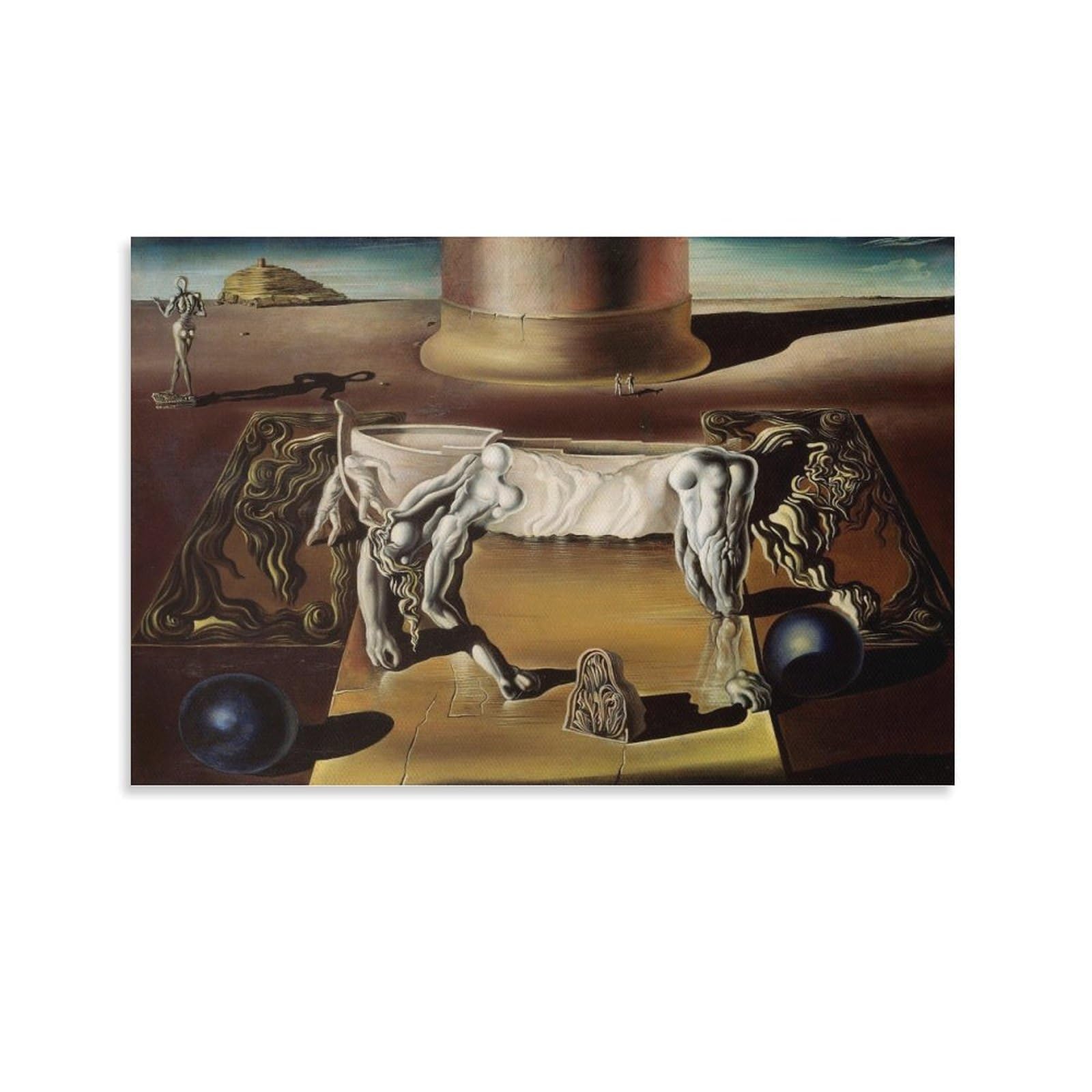 Salvador Dali Wall Art Prints 《Midnight in Paris》 Art Poster Wall Art Poster Scroll Canvas Painting Picture Living Room Decor Home 12x18inch(30x45cm)