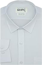 GHPC 100% Cotton Self Design Full Sleeves Regular Fit Formal Shirt for Men