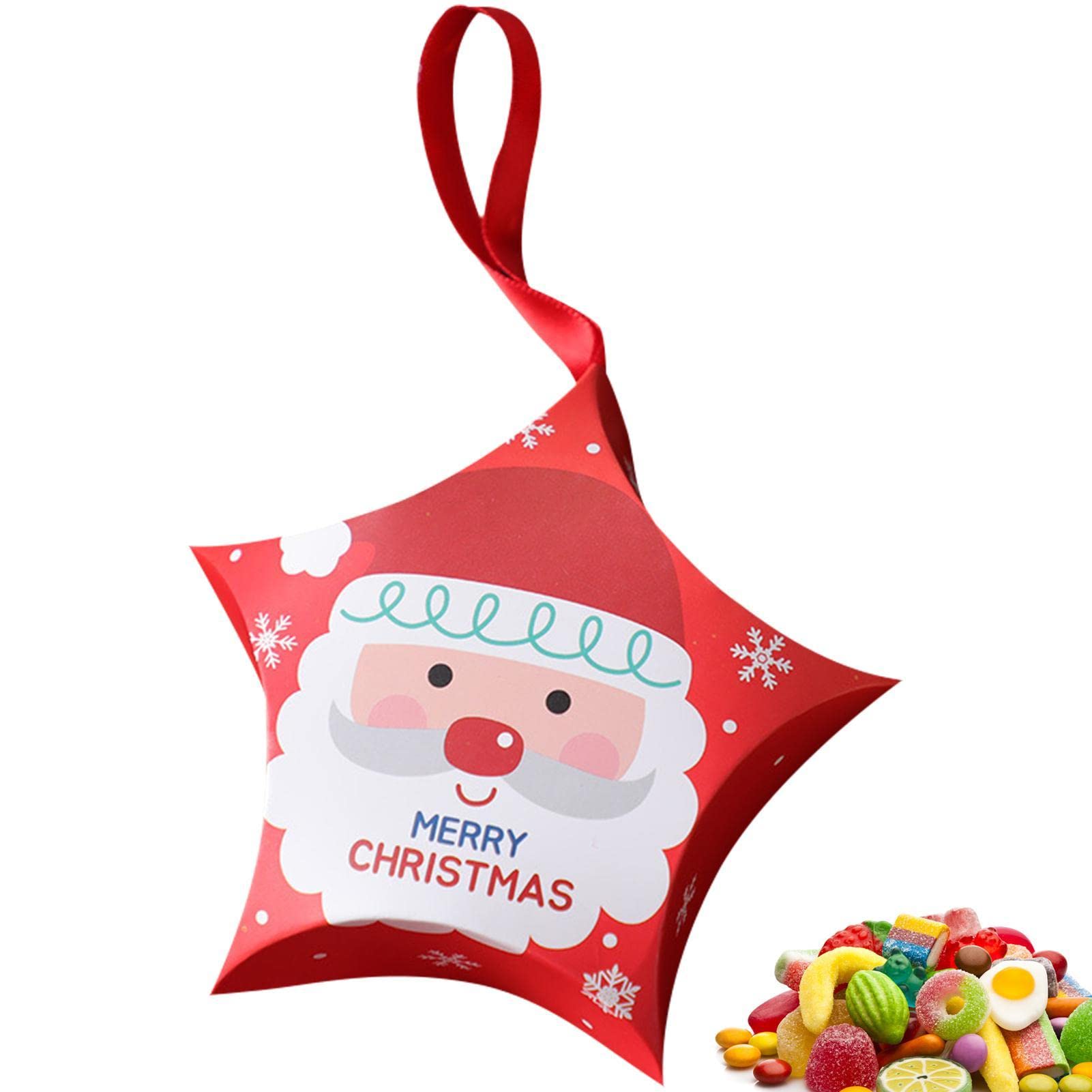 jiangxiaobai Christmas Candy Gift Bag | Christmas Treat Bags Hanging Candy Gift Box Star Shaped | Christmas Hanging Decorations Party Supplies Tree Decors