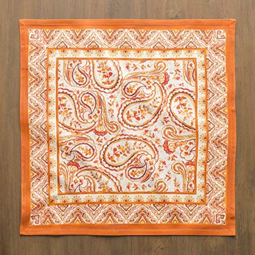 Maison D' Hermine Napkins 100% Cotton Set Of 4 Decorative Cloth Napkin Washable Dinner Napkins For Gifts, Holiday, Dinner & Dining, Palatial Paisley - Thanksgiving/Christmas (20”X20”) #TOP1