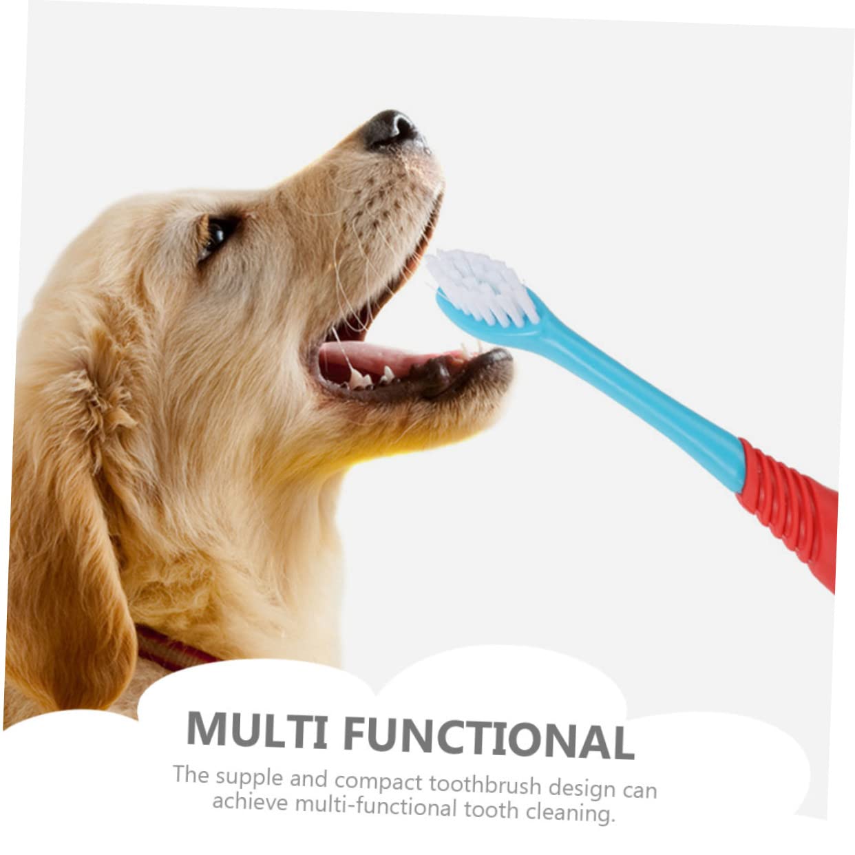 minkissy Lot De 3 Brosses À Dents Doubles Pour Animaux De Compagnie Manche Ergonomique Nettoyage Des Dents Nettoyage De La Cavité Buccale 4 Pièces X 3