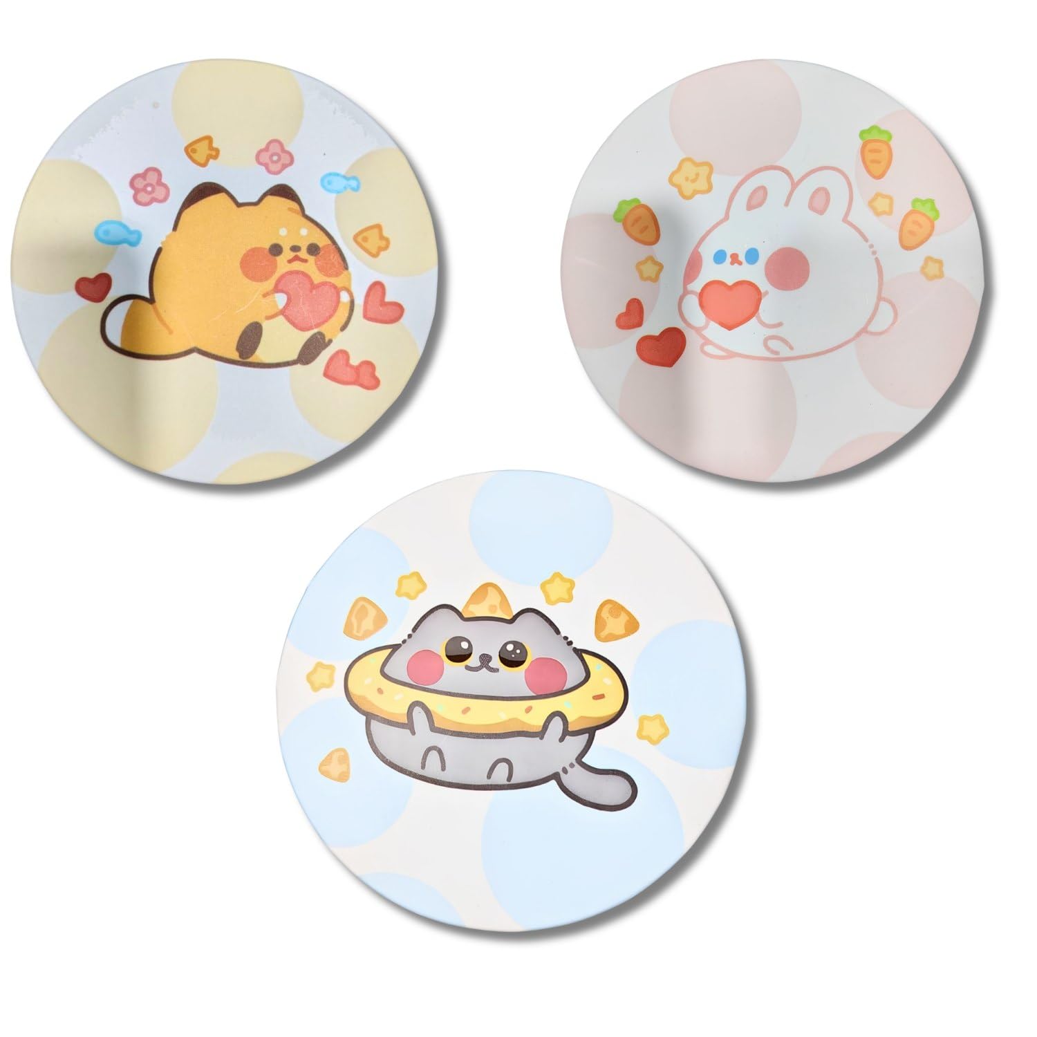 Cute Cartoon Compact Pocket Mirror Set for Women, Foldable Travel Makeup Mirror, Kawaii Animal Design with Magnifying Lens, Portable Handbag Cosmetic Mirror, Lightweight Beauty Accessory, Pack of 3-image-46