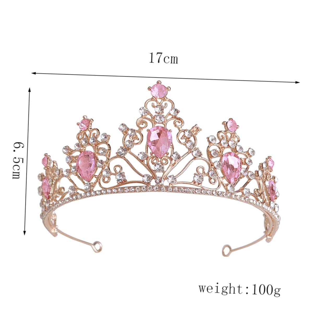 minkissy 2 piezas de corona de cristal con diamantes de imitación, accesorios para el cabello para niñas, accesorio para el cabello para mujeres, joyería para el cabello, corona de diamantes de