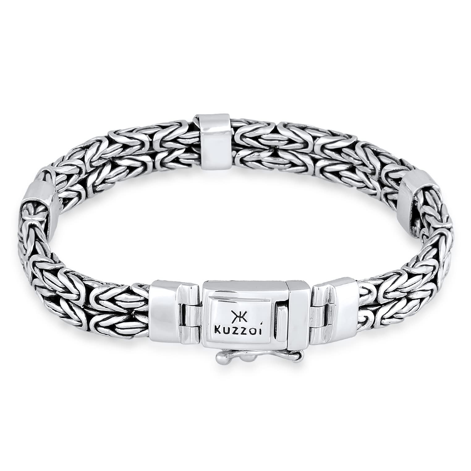 Kuzzoi 925 Silber Königsketten Armband Herren 8 mm Herrenarmband