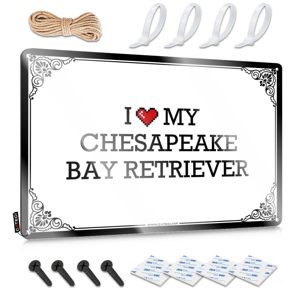 Fzfn Colour Sign Fun Grunge I Love My Chesapeake Bay Retriever For Space - Rustic Customizable(20X30cm)