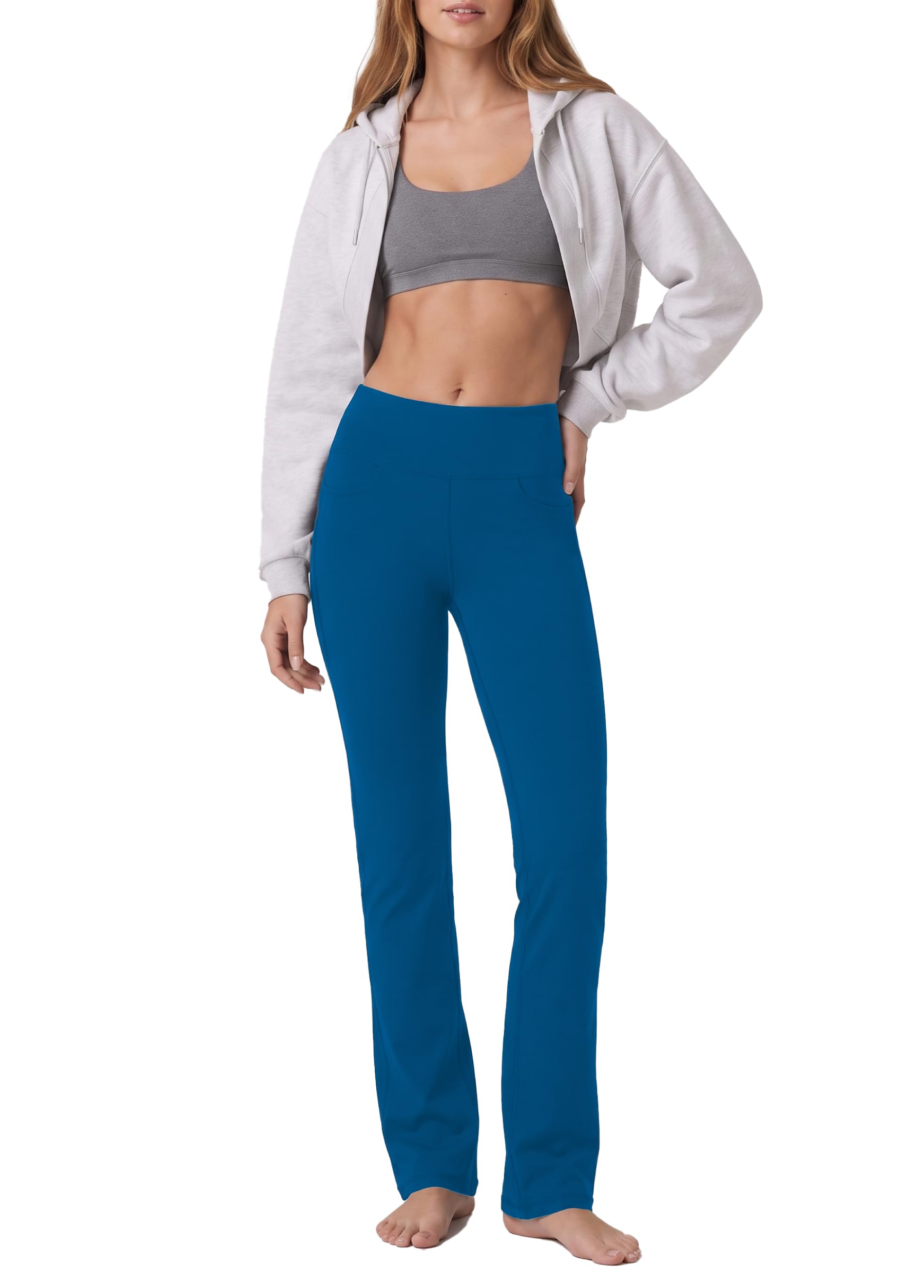 SAFORT Damen Yogahosen Gerade Geschnittene Für Yoga Jogginghose, 4 Hosentaschen Freizeithose, 160cm -182 cm