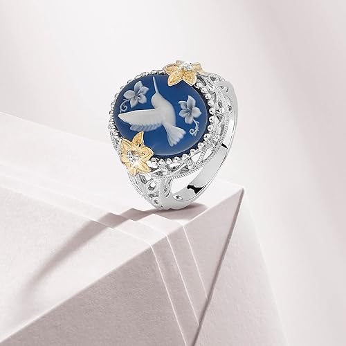 Miniatura 5 de Anillo de colibrí, anillo vintage, anillo de diamante, anillo de regalo, anillo de pavo real, anillo de diamante, anillos de colibrí regalos para