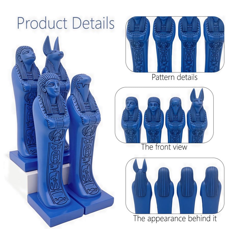 Juego de 4 estatuas de dioses egipcios en resina miniatura 6