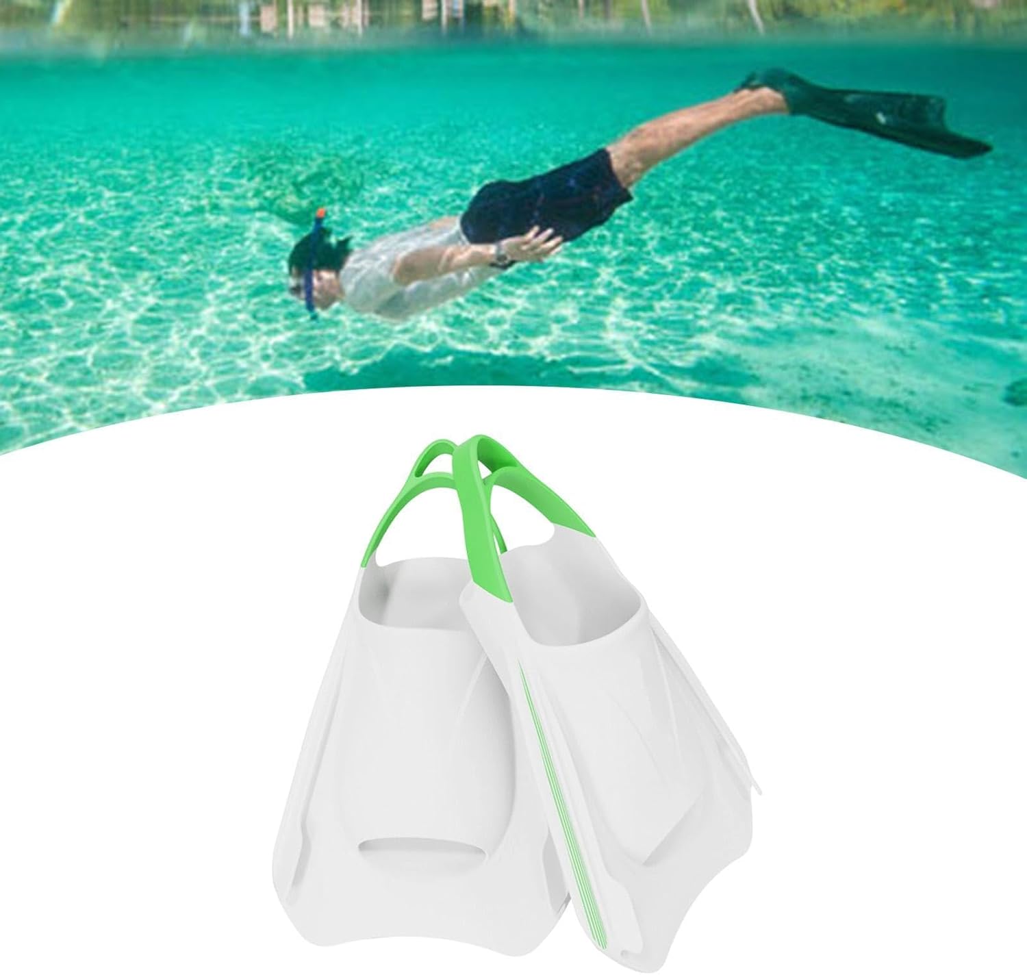Colaxi 2Pcs Swim Training Fins,Swim Flippers Professional Accessories Short Flippers Swimming Fins for Outdoor Underwater Snorkeling