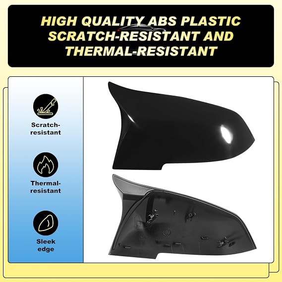 Pair Car Wing Mirror Covers Caps Replacement Fit for BMW 1 Series