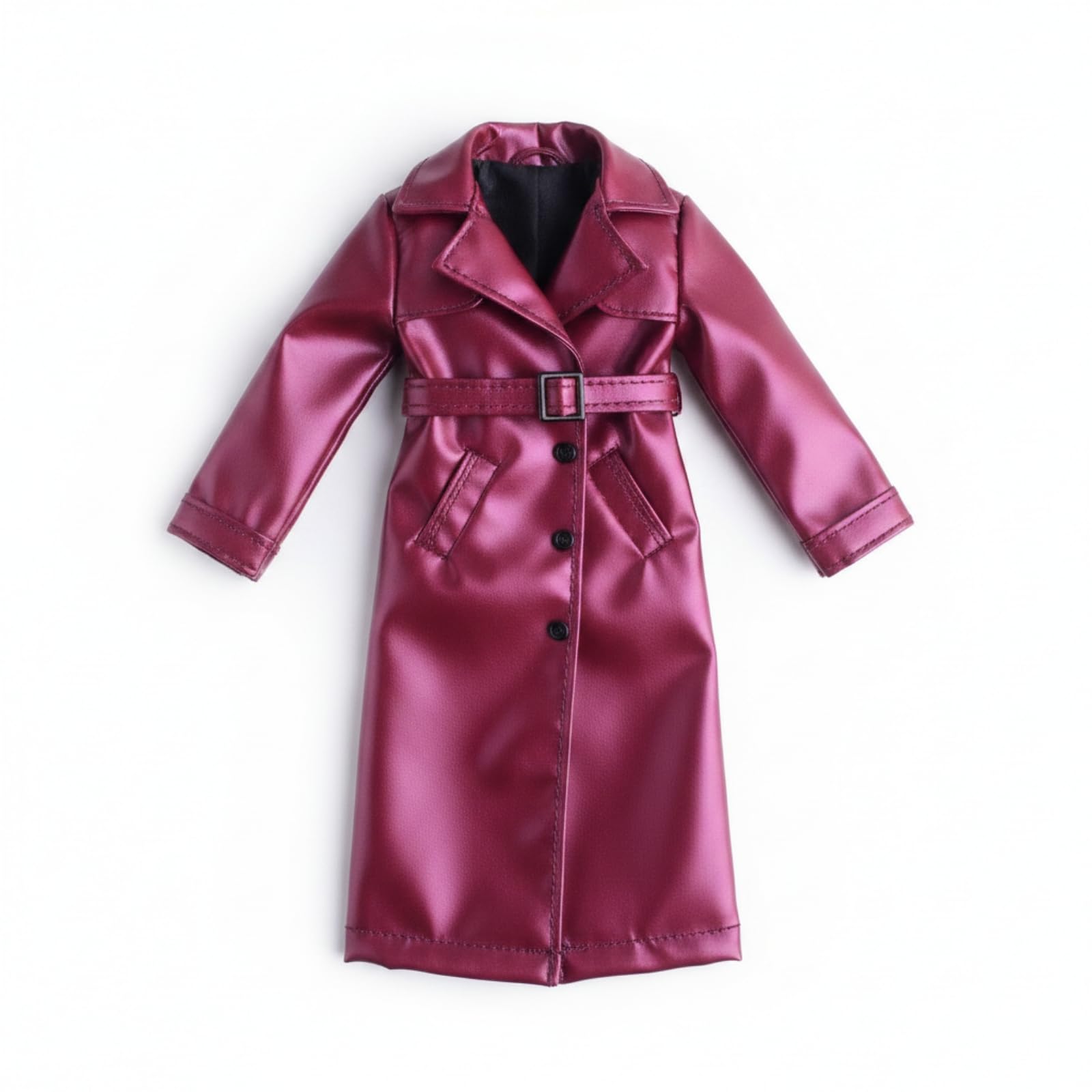 Cappotto Tattico in 1/12 per Bambola da Sei Pollici con Dritto Lungo Anteriori Oblique per Collezione, Viola Lucido