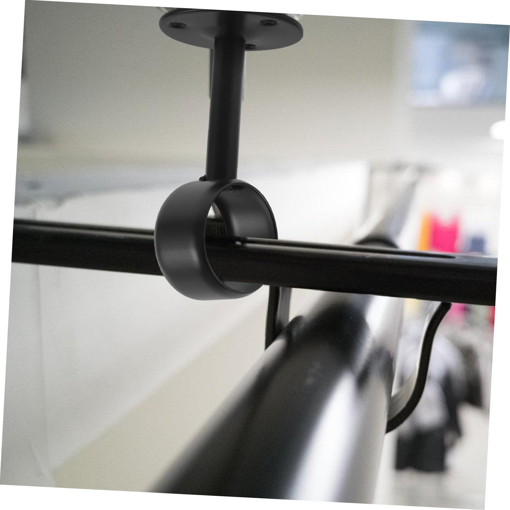 ULTECHNOVO 3 Ensembles Porte-Poteau De Placard Support Porte-Canne À Bride Cintres De Tringle À Rideau Accessoire De Salle De Bain Acier Inoxydable Black 4 Pièces * 3