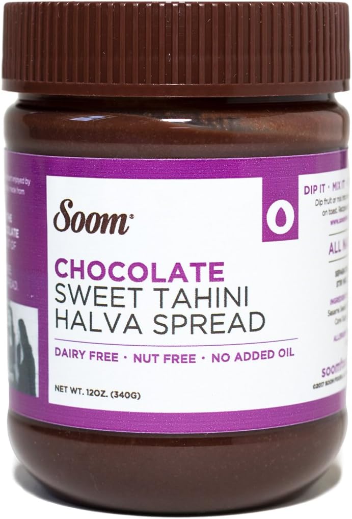 Soom Foods Chocolate Tahini Halva Spread, Nut-Free, Dairy-Free, 12oz