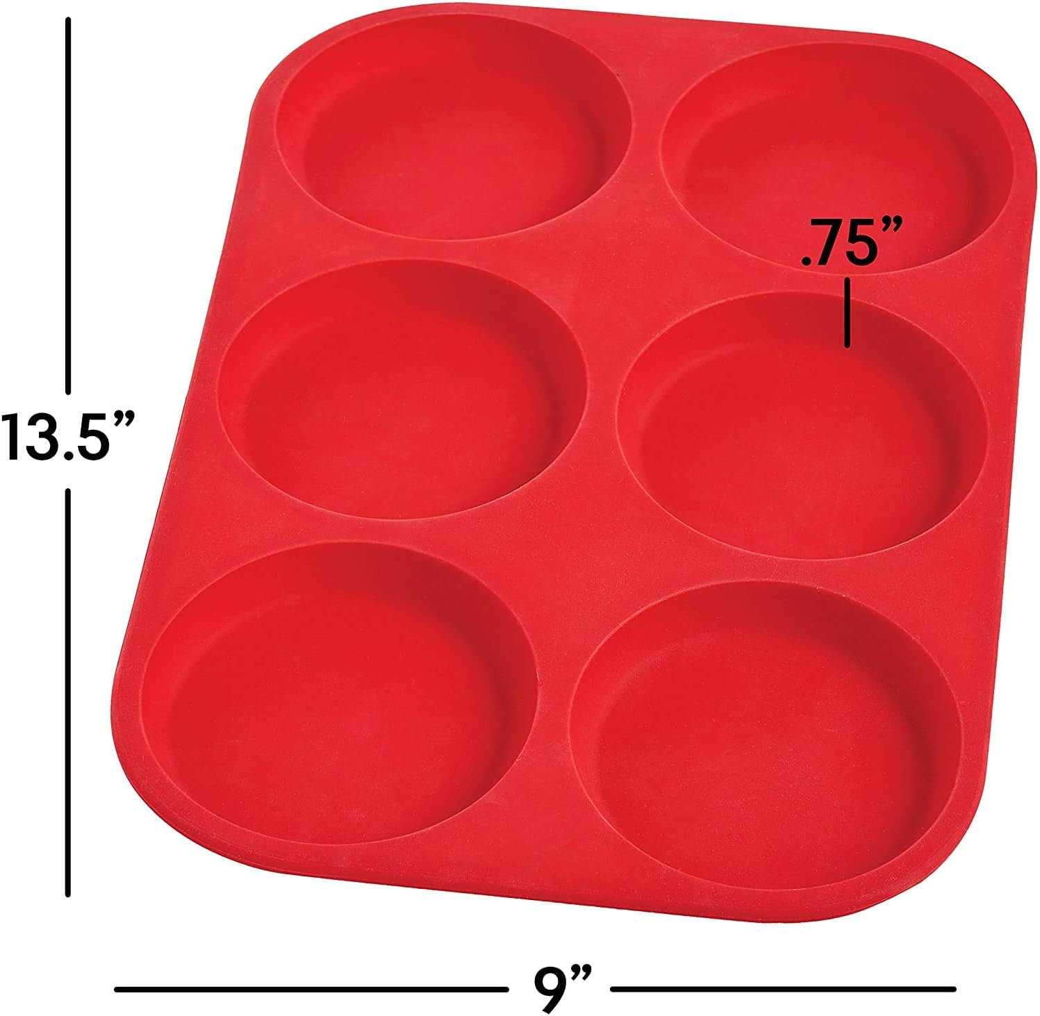 Mrs. Anderson’s Baking 43817 6-Cup Muffin Top Pan, Non-Stick European-Grade Silicone