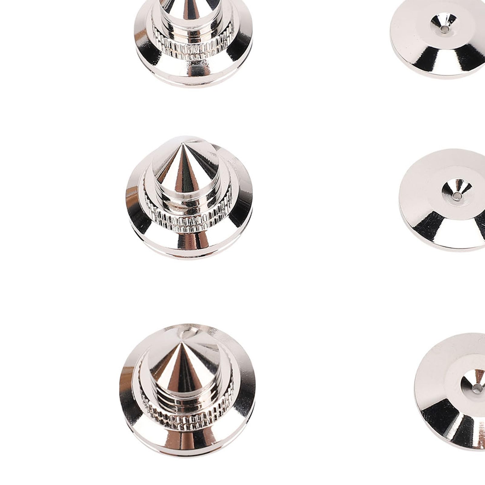 Fockety Punte Isolanti per Altoparlanti, Piedini Isolanti per Giradischi in Rame per Assorbimento delle Vibrazioni, Punte per Subwoofer con Dadi di Livellamento Regolabili in Altezza per