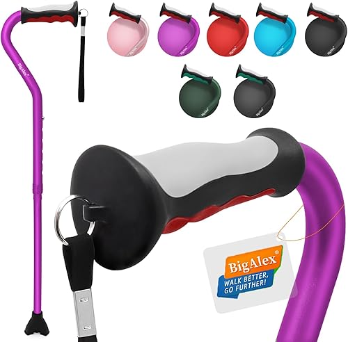 BigAlex Bastón ligero para caminar, mango suave para personas mayores, palo portátil plegable ajustable para mujeres y hombres, ayuda de movilidad