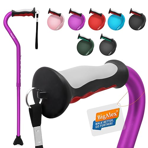 BigAlex Lightweight Walking Cane, Soft Offset Handle for Seniors, Adjustable