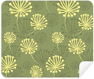 Green Yellow Dandelion Decorative Pattern Cleaning Cloth Screen Cleaner 2pcs Suede Fabric