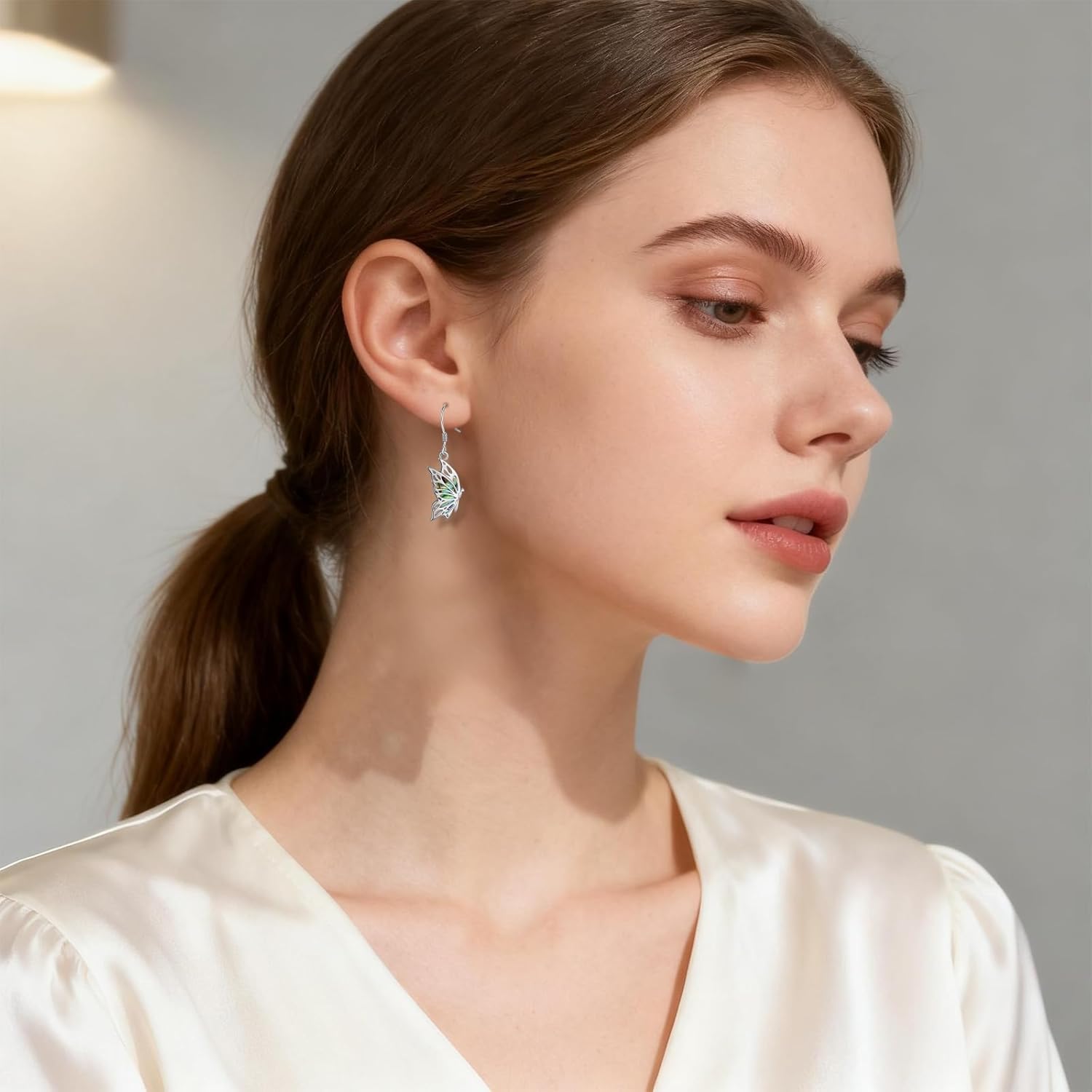 925 Sterling Silver Butterfly Earrings for Women Butterfly Christmas Jewelry Gift for Women - Image 2