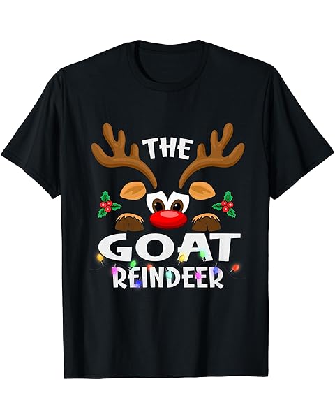 The Goat Reindeer Christmas Men Women T-Shirt