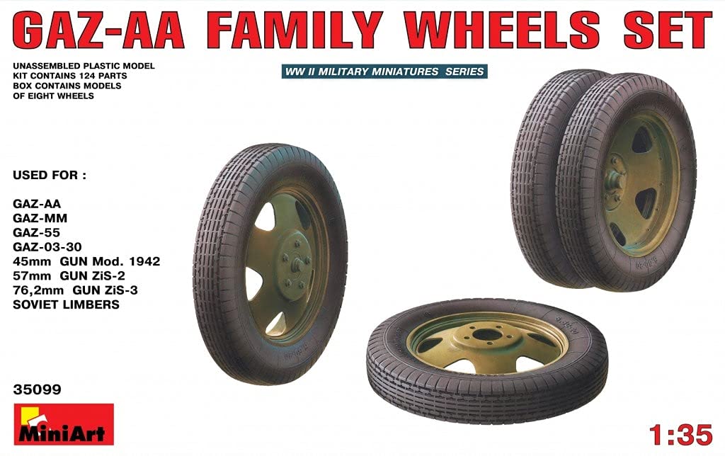 1/35 Gaz-Aa Family Wheels Set Plastic Model Kit (Disassembled)
