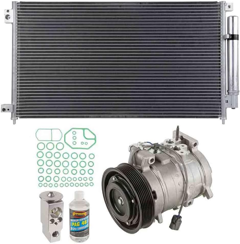 OEM AC Compressor w/A/C Condenser & Drier For Honda Accord 4-Door Sedan 2.4L 4-Cylinder 2003 2004 2005 2006 2007 - BuyAutoParts 61-98165R7 New