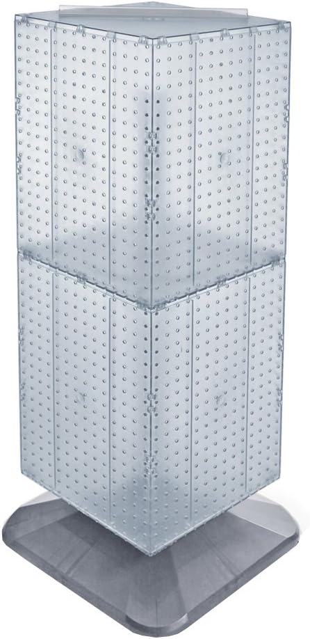 Azar Displays 701435-BLU FOUR-SIDED PEGBOARD TOWER FLOOR DISPLAY ON REVOLVING BASE. PANEL SIZE: 14"W X 40"H