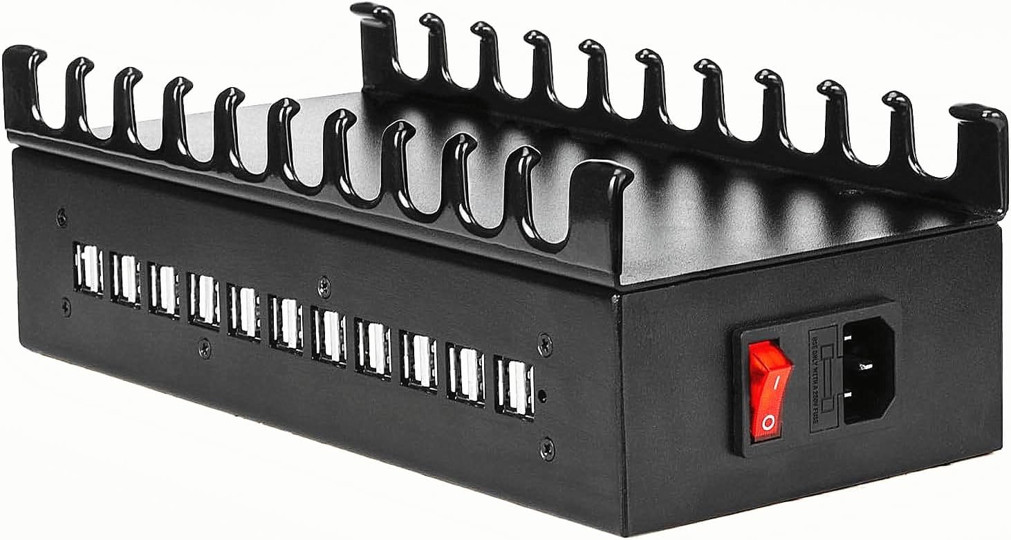 Charging Station for Multiple Devices, 200W 22 Port USB Power Charger Block for iPhone iPad Cell Phone Tablets, Multiple USB Power Strip for Home Family (with Bracket, Saving Space)