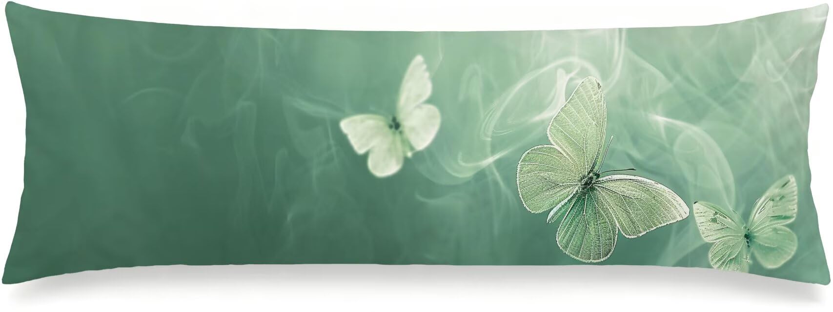 Grün Seitenschläferkissen Bezug 50 x 150 cm Samt, Schmetterling, m-500