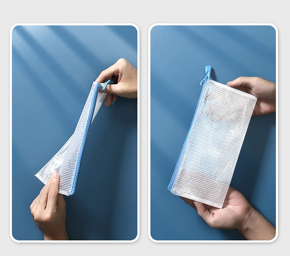 Lot De 10 Pochettes En Plastique Avec Poche Pour étiquettes, Fermeture éclair, Dossiers A4/A5/A6, Porte-documents De Bureau, Organiseur Pour Factures