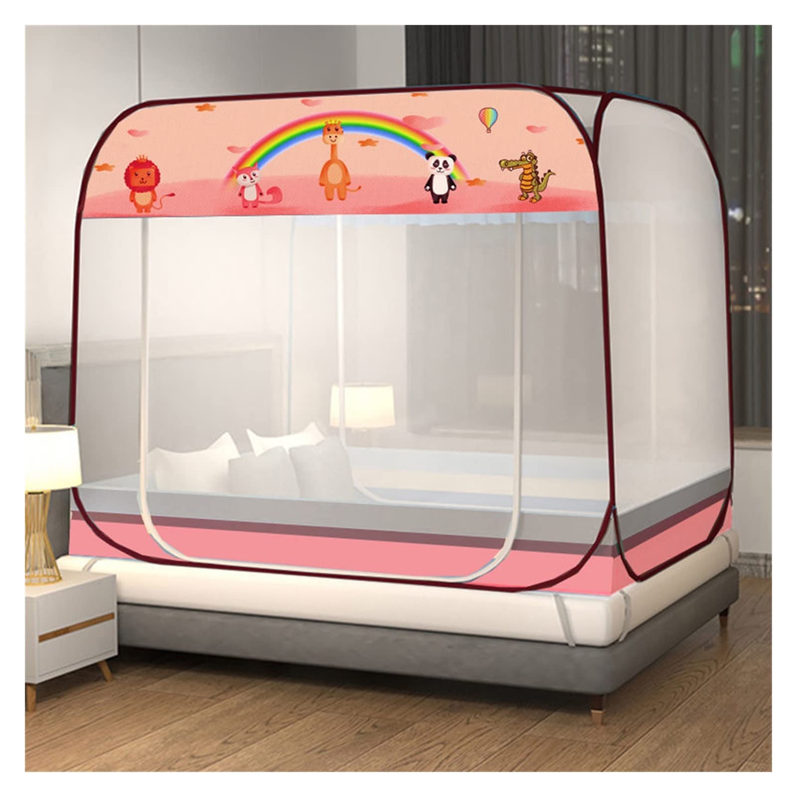 Moustiquaire double cryptage anti-moustique sans perçage pour grand lit