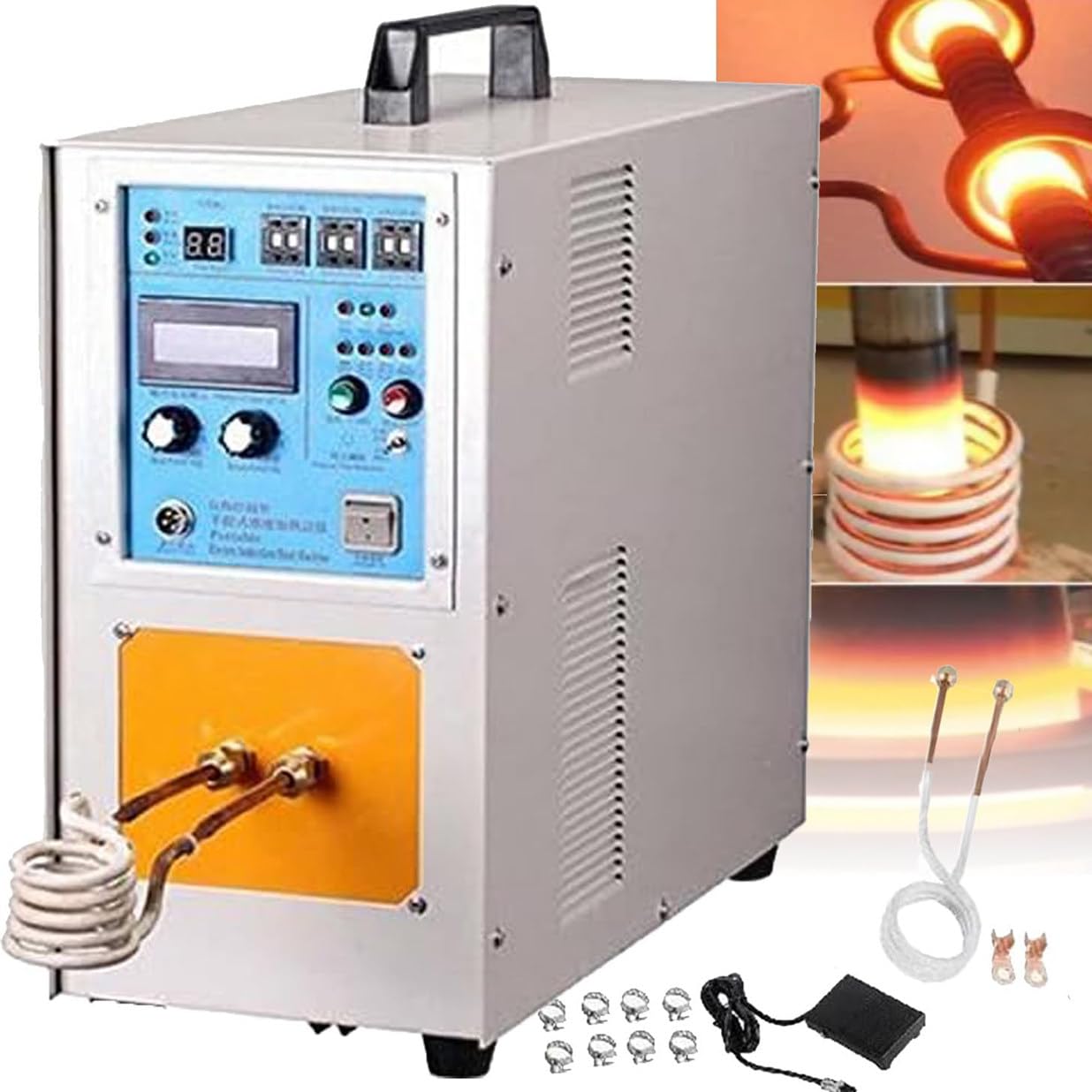 Piec indukcyjny 15 kW, 30-100 kHz, urządzenie do nagrzewania indukcyjnego o wysokiej częstotliwości, piec do topienia złota, srebra i miedzi, do topienia, spawania, hartowania i wyżarzania