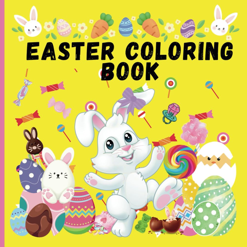Easter Coloring Book for Kids ages 4-8: Large Print Coloring Book for Children ages 4-8