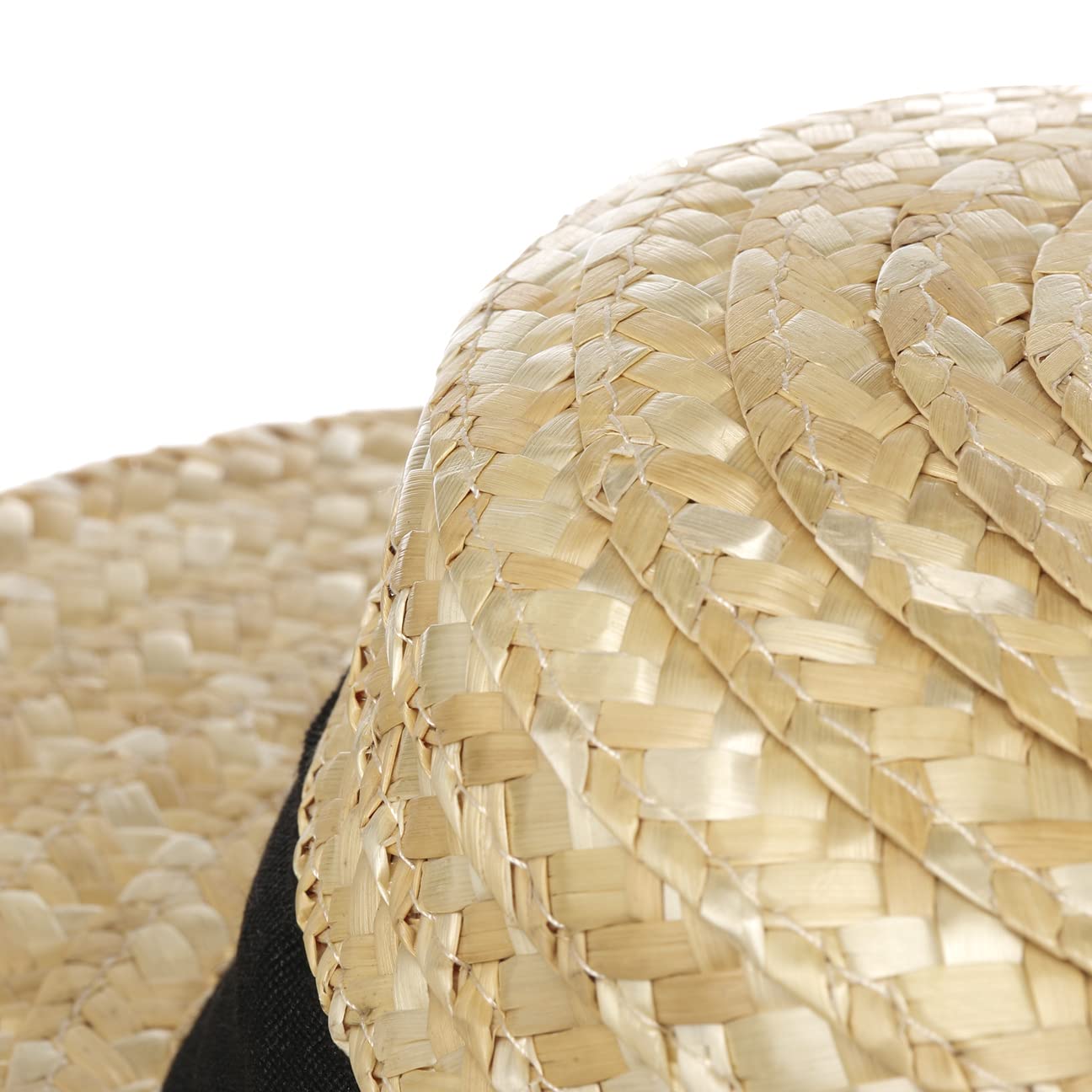 LIPODO Sombrero de Paja Beige Canotier 100% Paja de Trigo Fabricado en Italia Unisex Primavera Verano Cinta