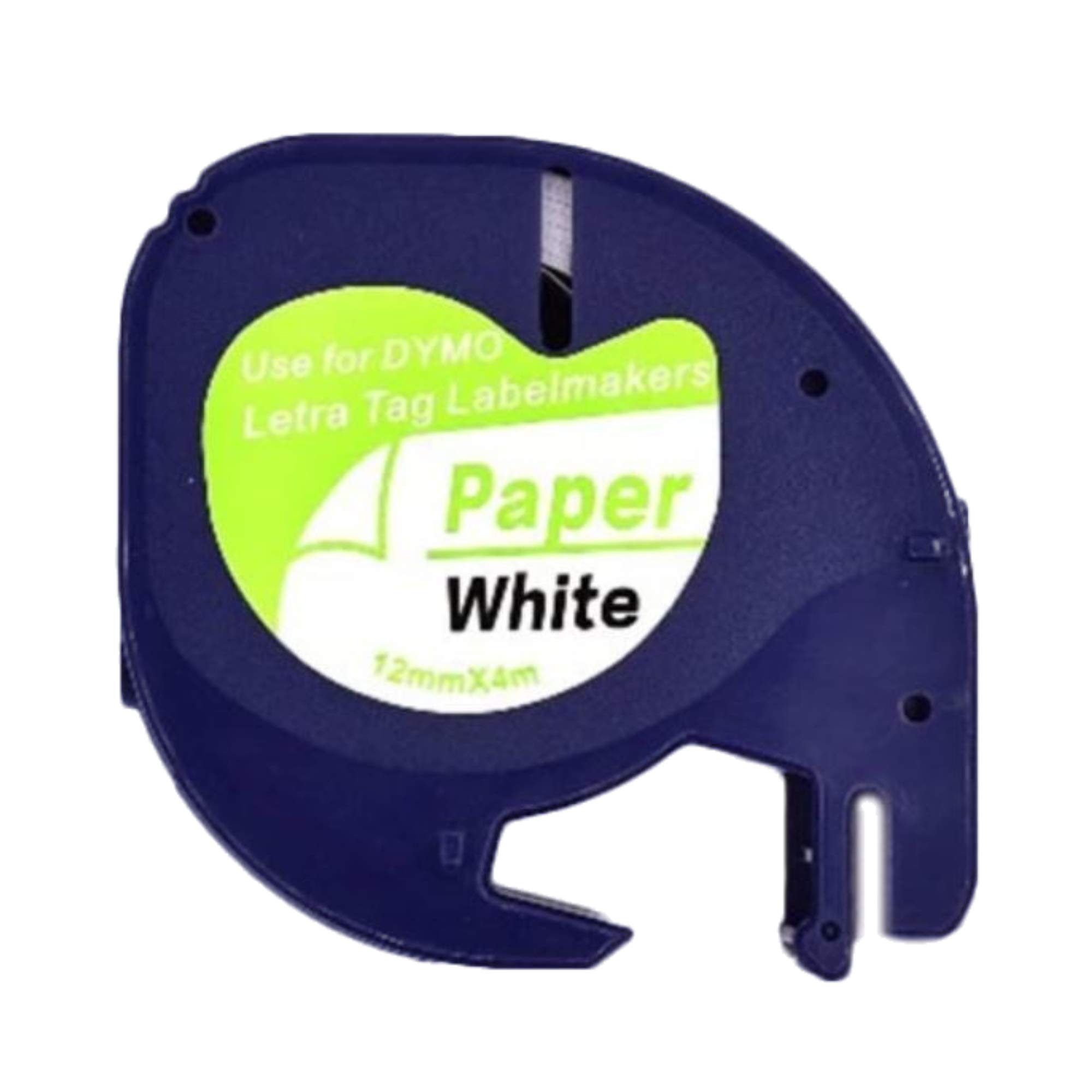 Aegis Label Tape 5-Pack - 1/2 Inch Black On White For DYMO LetraTag Printers